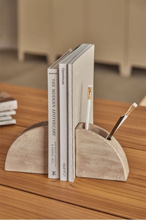 Zestaw 2 cementowych podpórek do książek Coreby
