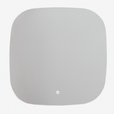 Lustro Ścienne Kwadratowe 75x75 Cm Do Łazienki Z Oświetleniem Led I Funkcją Przeciwmgielną Riben Normal - Sklum