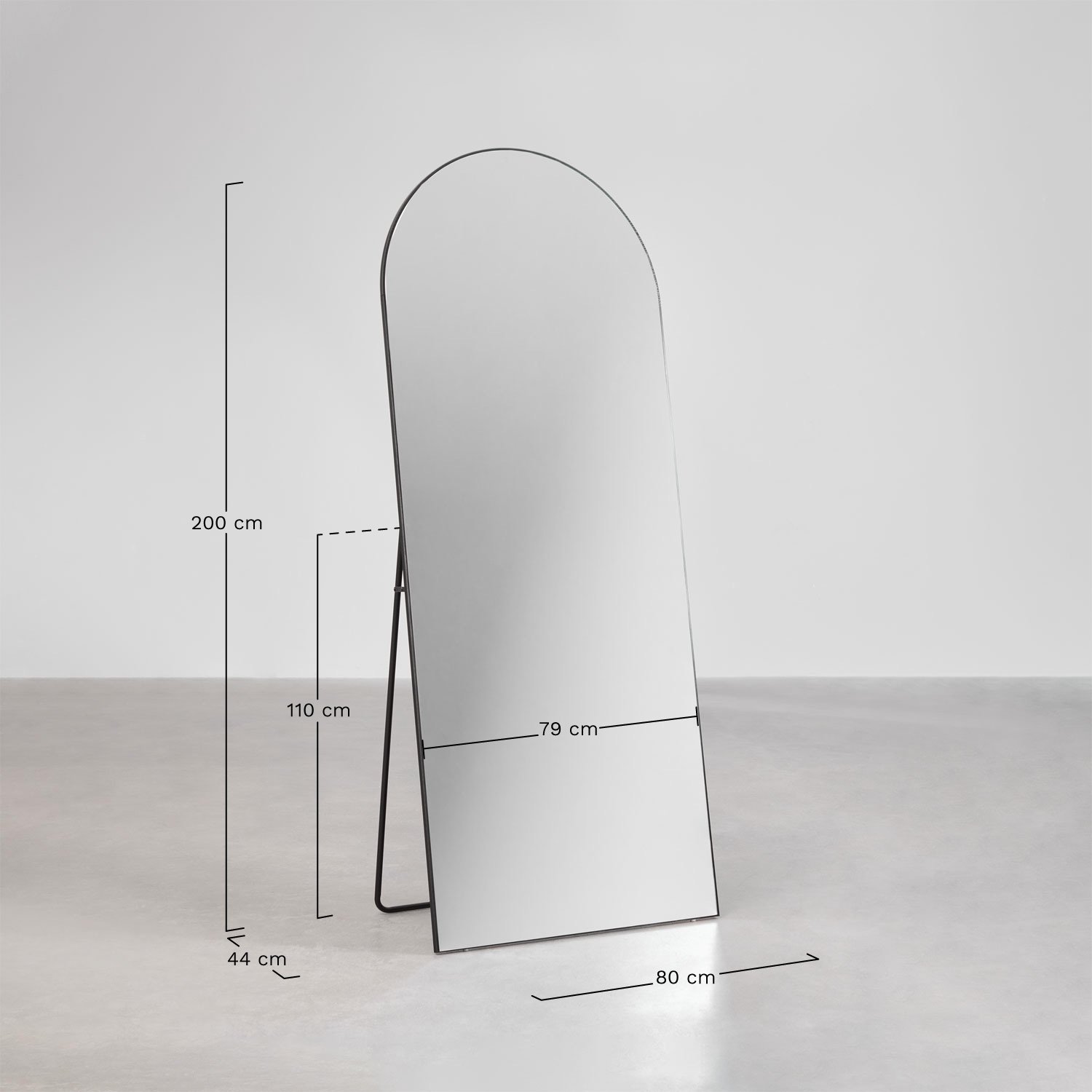 Lustro stojące z MDF 80x200 cm Eigil, rozmiary