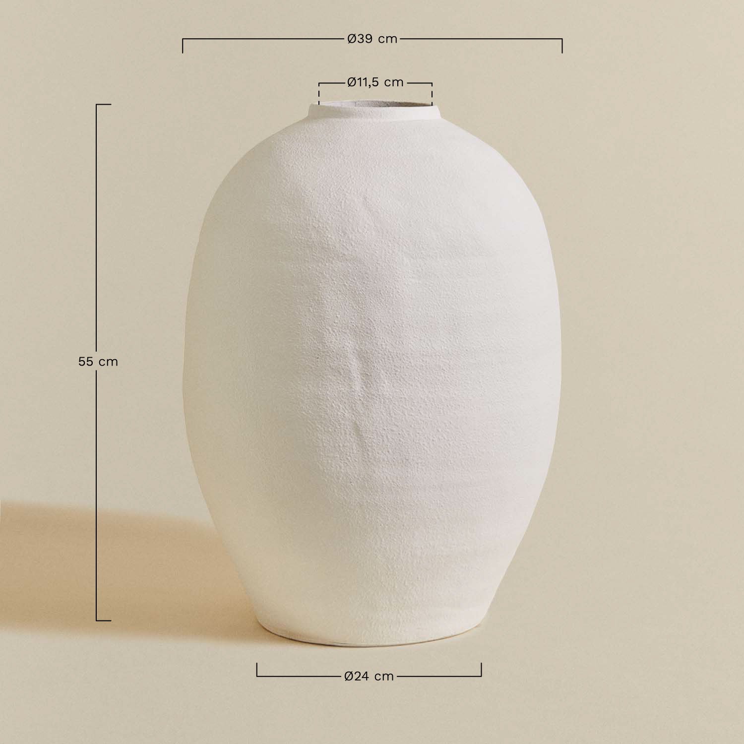 Wazon ↑55 cm z terakoty Gilven, rozmiary