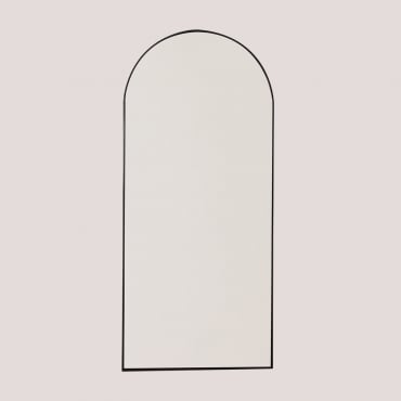 Lustro Ścienne Z Żelaza Belm Czarna & 80 X 180 Cm - Sklum