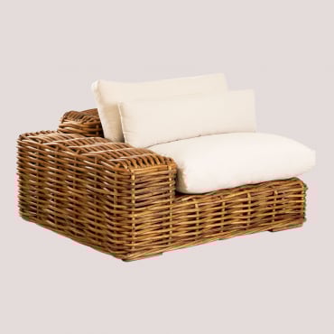 Krzesło Narożne Milu Rattan Garden Left Miel - Sklum