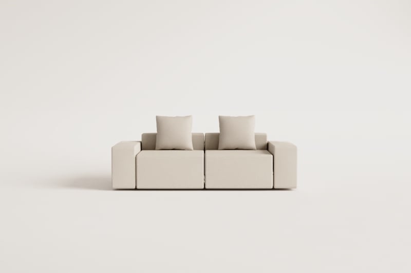 Dwuczęściowa sofa modułowa (↔︎230 cm) z niskimi podłokietnikami Bruna  