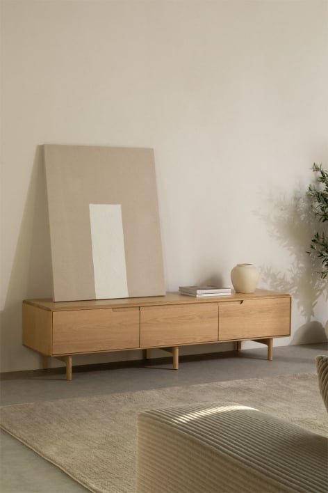 Szafka RTV 180x45 cm z drewna dębowego Treveris