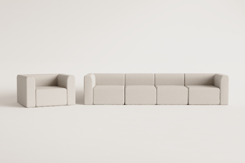 4-częściowa modułowa sofa i fotel Fogler