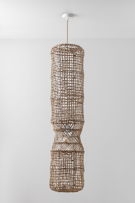 Lampa sufitowa wisząca Aleida - Naturalny - Biała