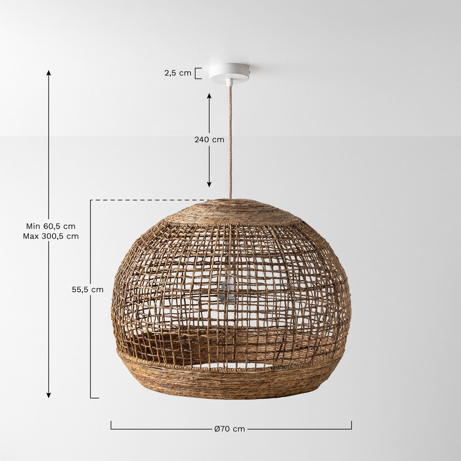 Lampa sufitowa Udane, rozmiary