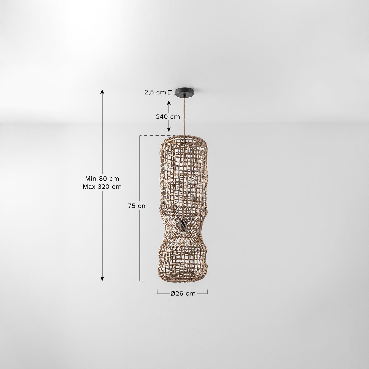 Lampa sufitowa Aleida, rozmiary