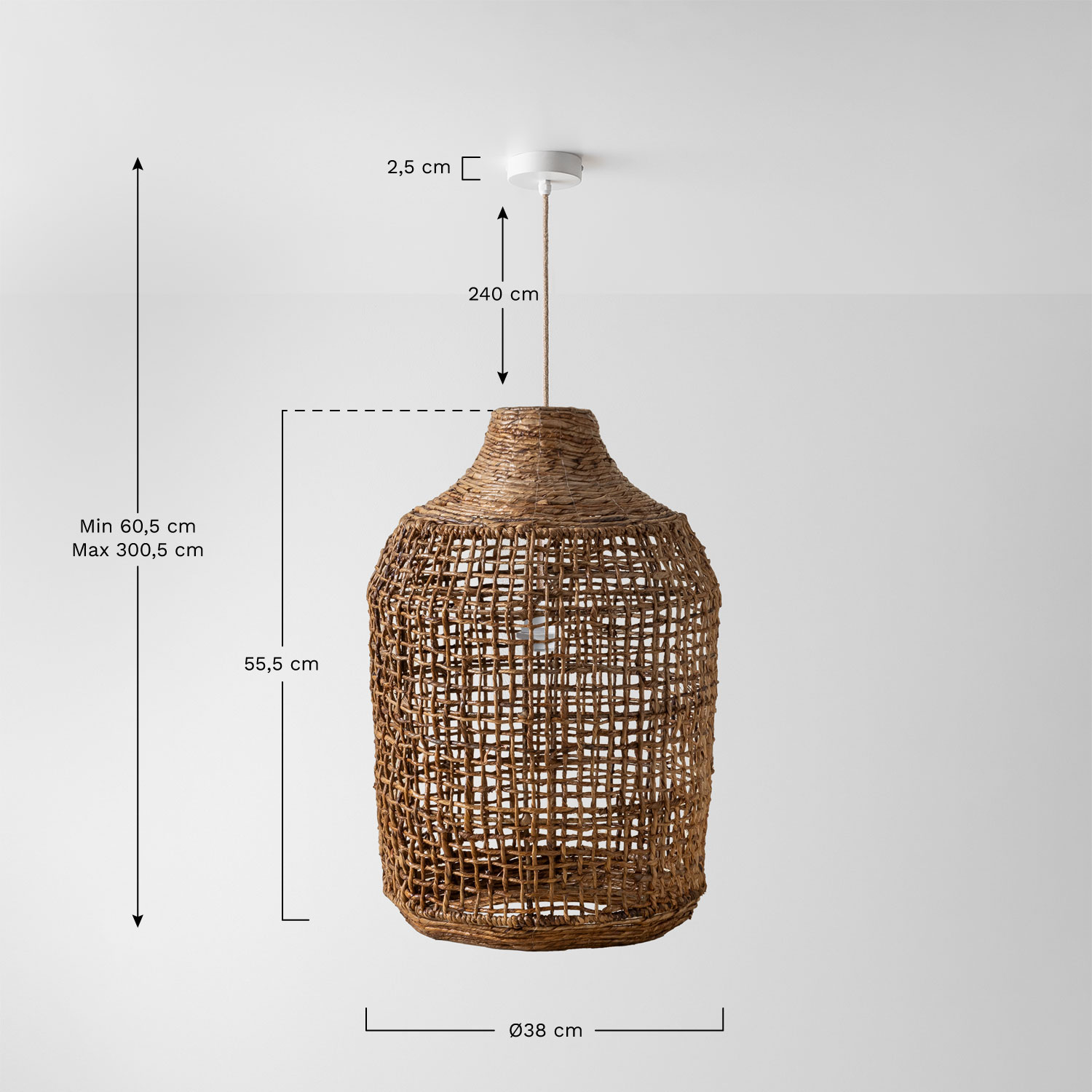 Lampa sufitowa Arantxa, rozmiary