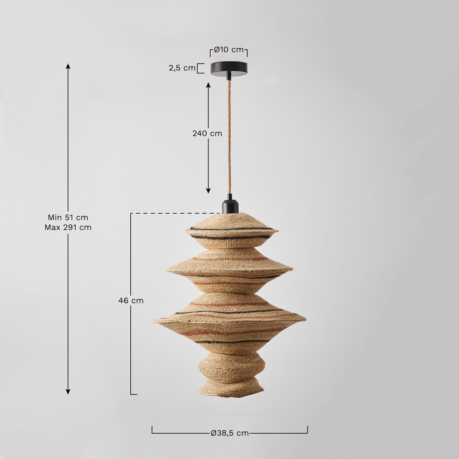 Lampa sufitowa Darwan, rozmiary