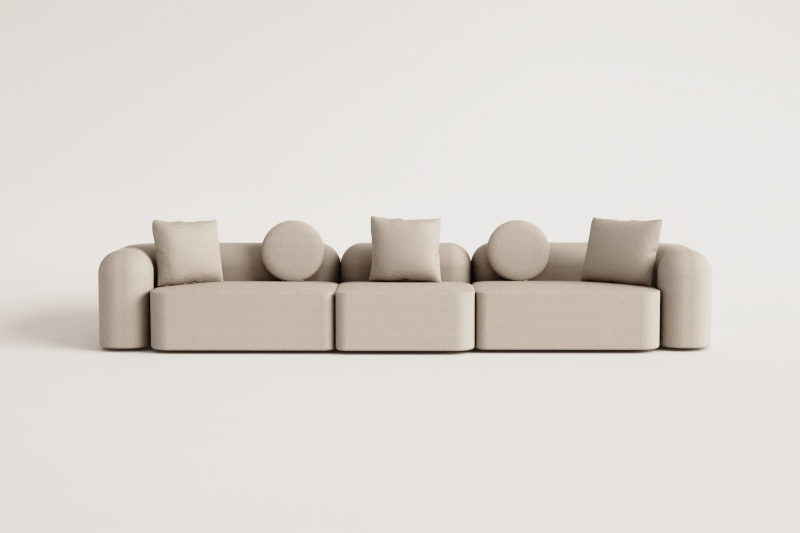 Modułowa sofa 3-częściowa z tkaniny Coco chenille