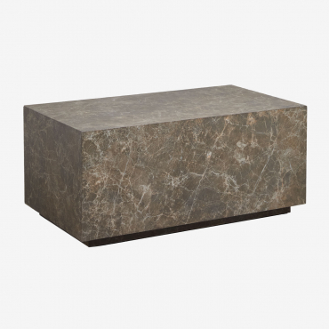 Prostokątny Stolik Kawowy Mdf (90x50 Cm) Aria Brązowy Marmur - Sklum