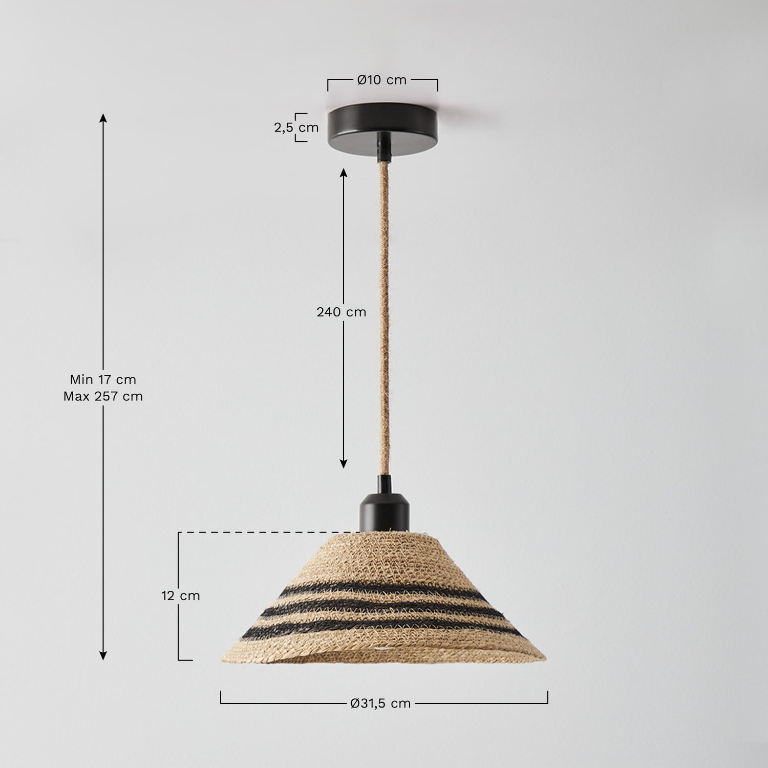 Lampa sufitowa Samyra, rozmiary