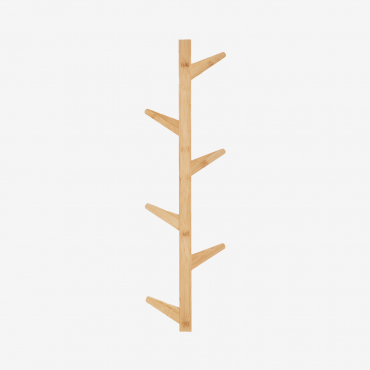 Wieszak Ścienny Gorafe Z Bambusa ↑80 Cm - Sklum