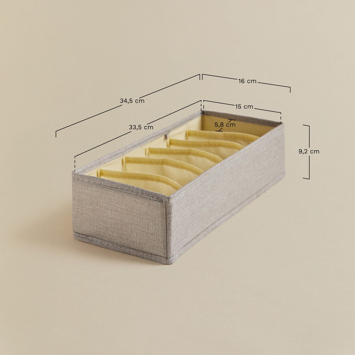 Organizer tekstylny 35x15 cm Mińsk, rozmiary