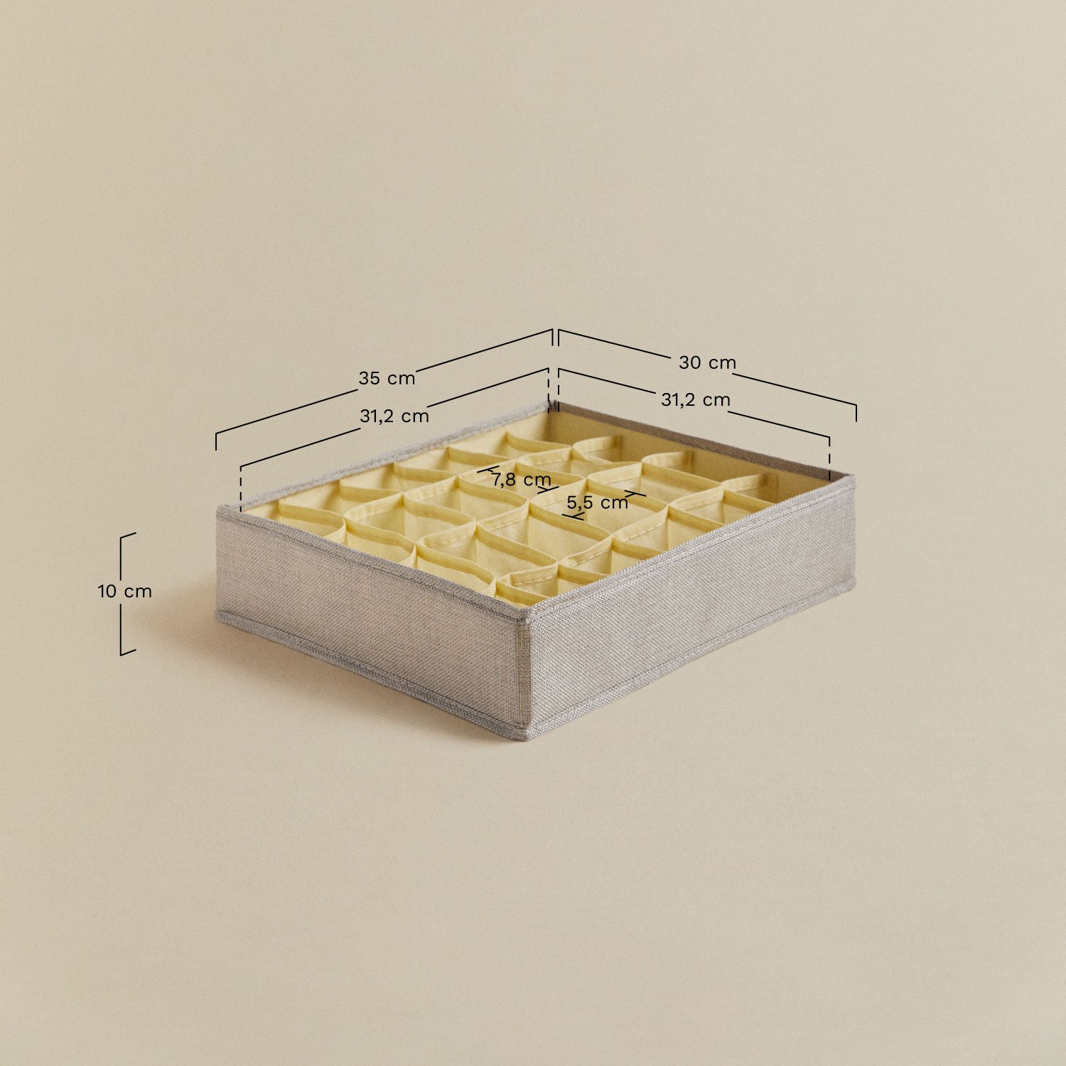 Organizator tekstylny 35x30 cm Guat, rozmiary