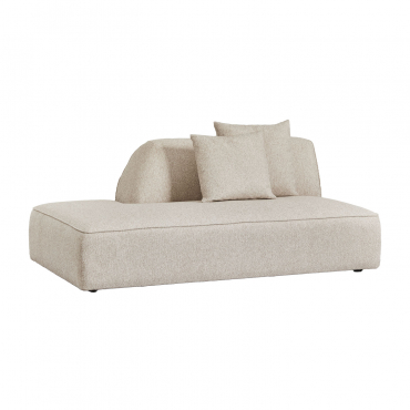 Lewy Moduł Szezlongu Do Tapicerowanej Sofy Modułowej Cardea Tkanina Bouclé W Kolorze Kremowo-beżowym - Sklum