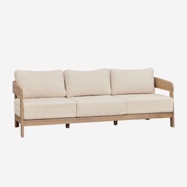 Sofa Ogrodowa Uleno 3-osobowa Z Drewna Akacjowego Jasny Akacjowy Brąz - Sklum