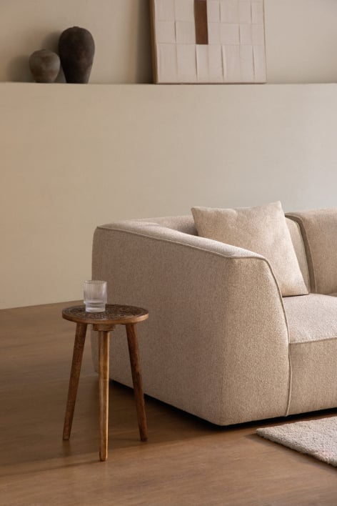 Okrągły stolik pomocniczy Ø40 cm z drewna mango Nanup