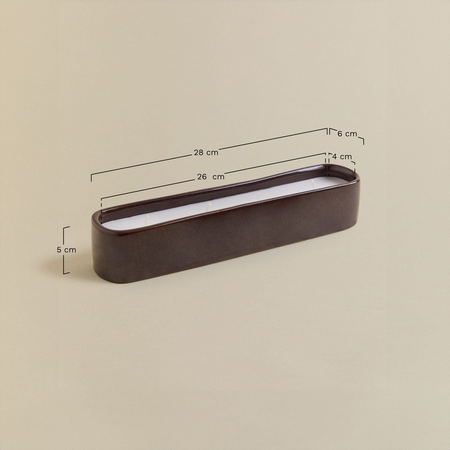 Dekoracyjna świeca ceramiczna Kilwa, rozmiary