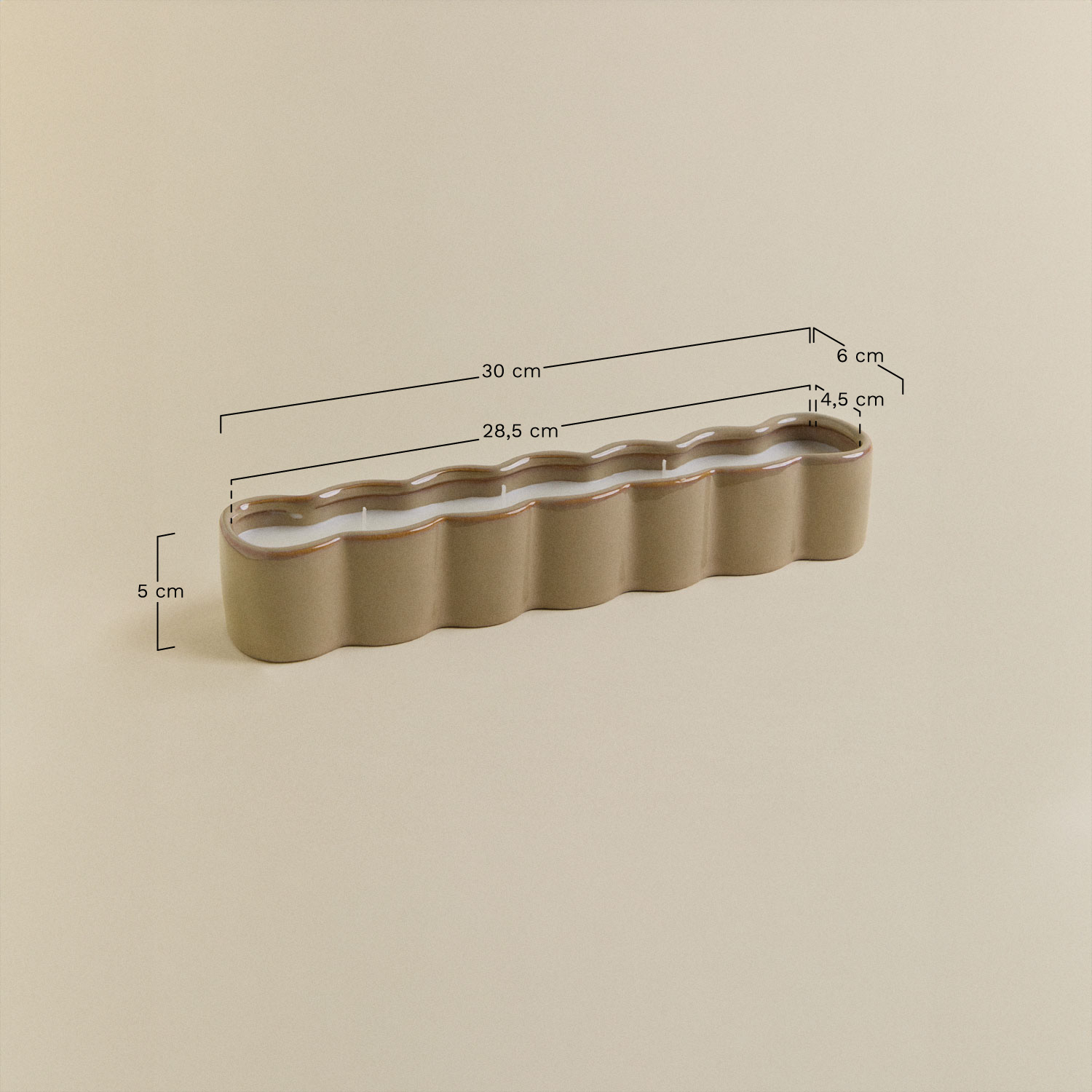 Dekoracyjna świeca ceramiczna Tuindy, rozmiary