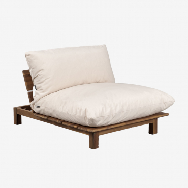 Fotel Rozkładany Brina Acacia Wood Kremowa - Sklum