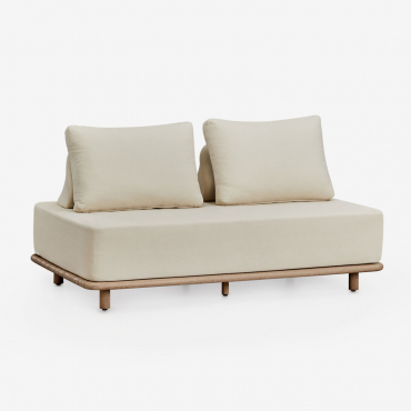 Dwuosobowa Sofa Ogrodowa Z Akacji Portet Gardenia Biel - Sklum