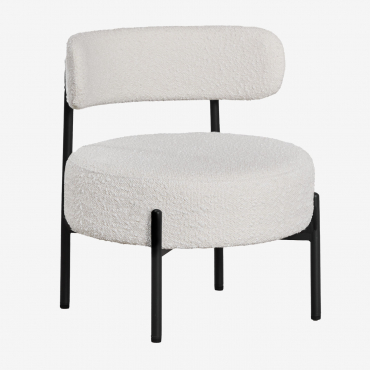 Zestaw 2 Foteli W Tkaninie Bouclé Anisa Bouclé White - Sklum