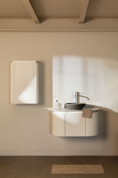 Zestaw wiszących mebli łazienkowych z drewna Carsone - Biała