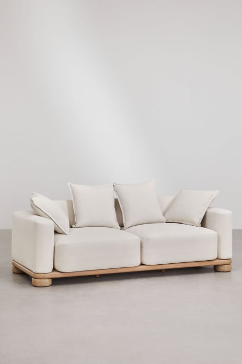 Sofa 2-osobowa Ioanis z drewna akacjowego