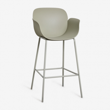 Zestaw 4 Wysokich Stołków Ogrodowych Z Polipropylenu I Żelaza Lynette Bamboo Green & ↑75 Cm - Sklum