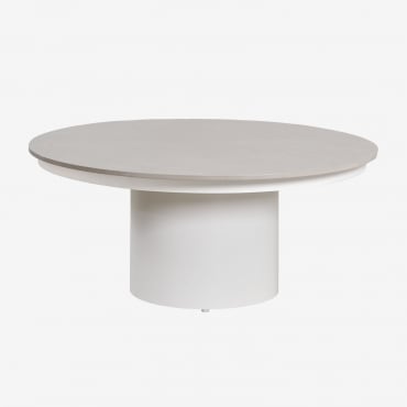 Stolik Kawowy Do Ogrodu Okrągły Ø90 Cm Z Kamienia Spiekanego I Aluminium Anturio Grey - Sklum