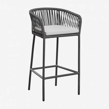 Zestaw 2 Wysokich Stołków Ogrodowych Arhiza Grafitowa Szarość & ↑75 Cm - Sklum