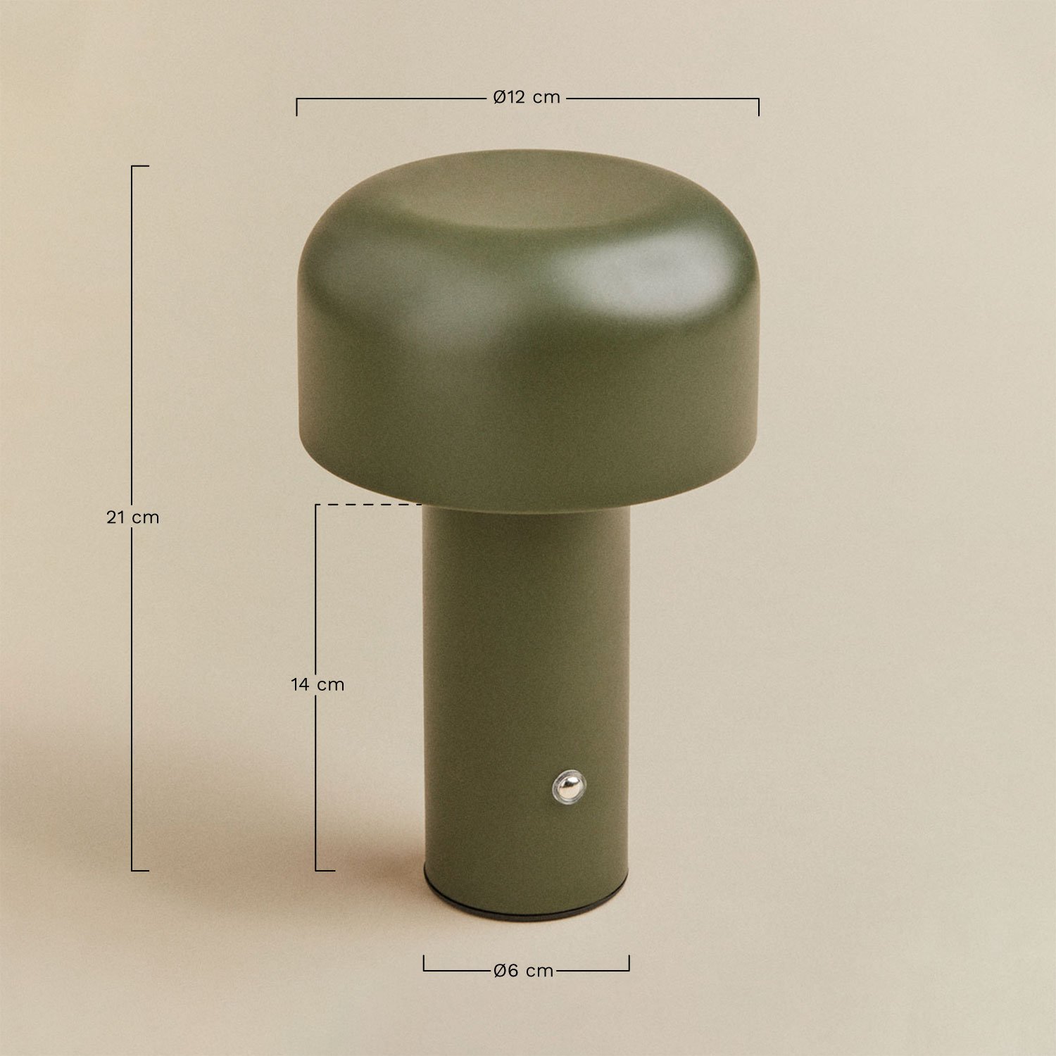 Bezprzewodowa lampa stołowa LED do użytku zewnętrznego z żelaza Loentia, rozmiary