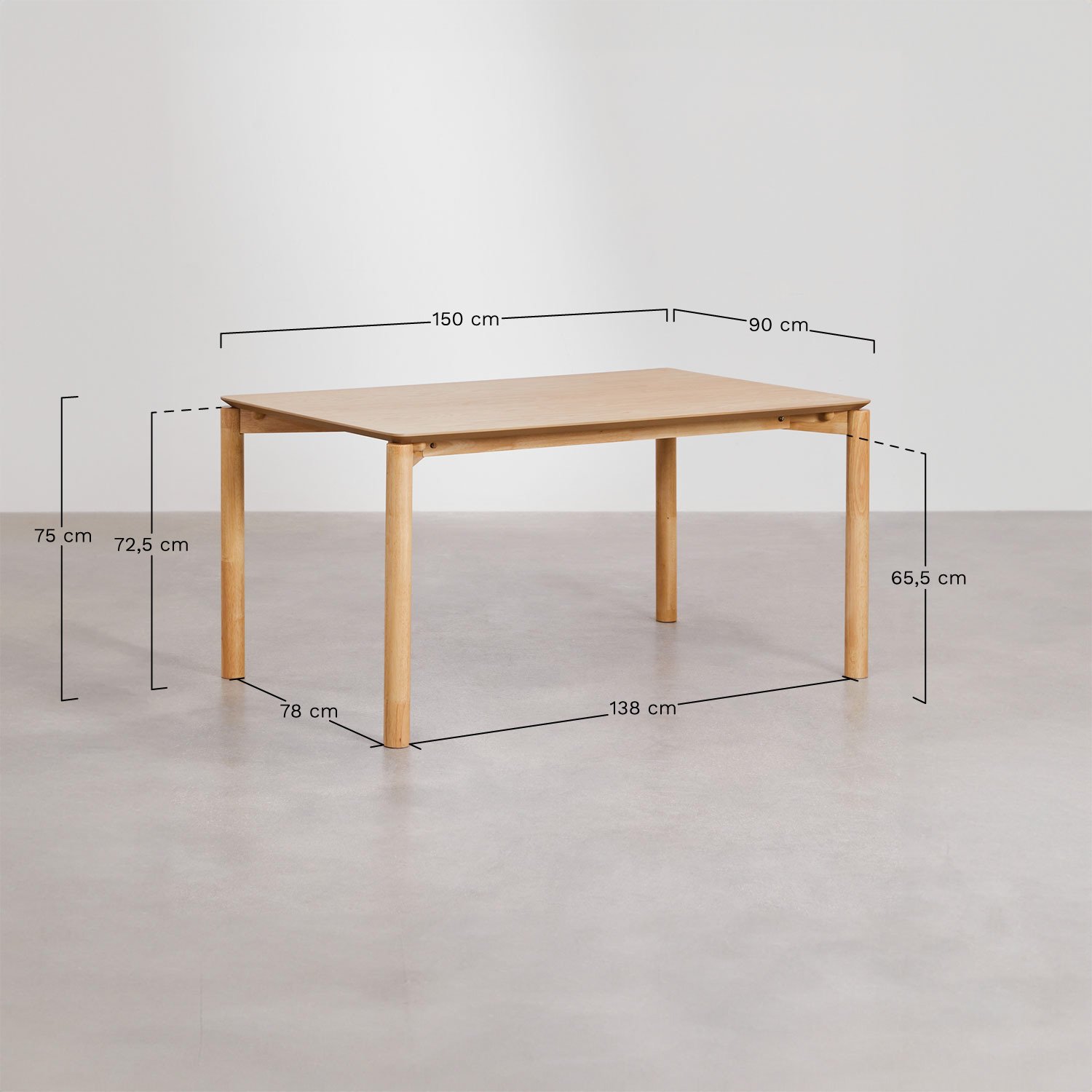 Valgomojo stalas MODEL 150x90 cm ąžuolo spalva | namuideja.lt | valgomojo stalas
