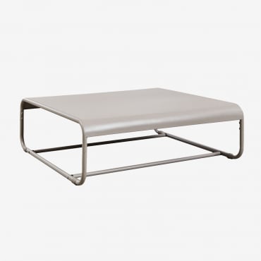 Prostokątny Stolik Kawowy Ogrodowy 105x100 Cm Ze Stali Oporto Mokka Brąz - Sklum