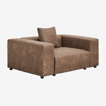 Fotel ↔︎165 Cm Bruna Zamsz W Kolorze Brązowej Kawy - Sklum