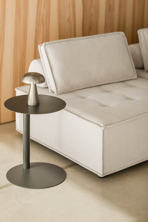 Okrągły stolik pomocniczy Ø40 cm ze stali Yannik - Szary granit