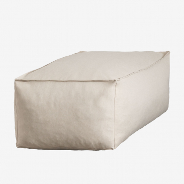 Pufa 110x65 Cm W Tkaninie Dojans Kremowa Semoline - Sklum