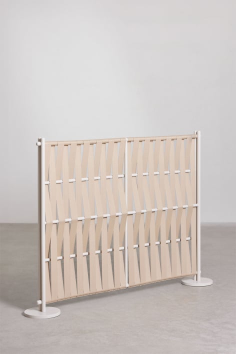 Zestaw 2 parawanów ogrodowych 105x150 cm z aluminium i sznurka migdałowy beż Tunas