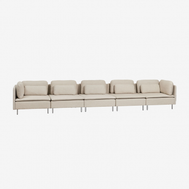 Modułowa Sofa 5-częściowa Oriol Tkaniny Beżowy Krem - Sklum