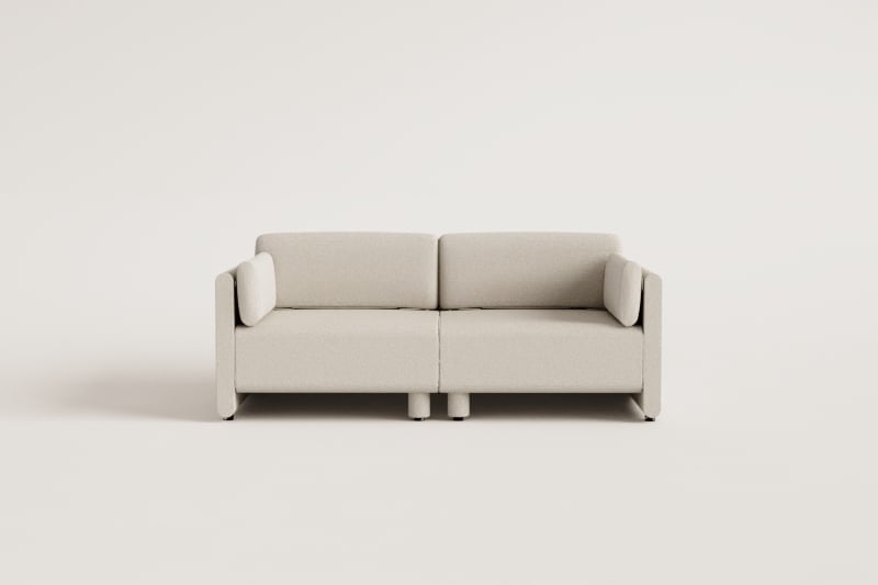 Dwuczęściowa sofa modułowa z tkaniny Artemisa bouclé