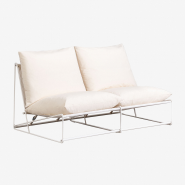 Amaro 2-częściowa Modułowa Sofa Ogrodowa Gardenia Biel - Sklum