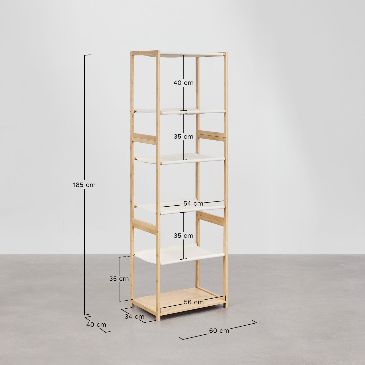 Półki bambusowe Deneb, rozmiary