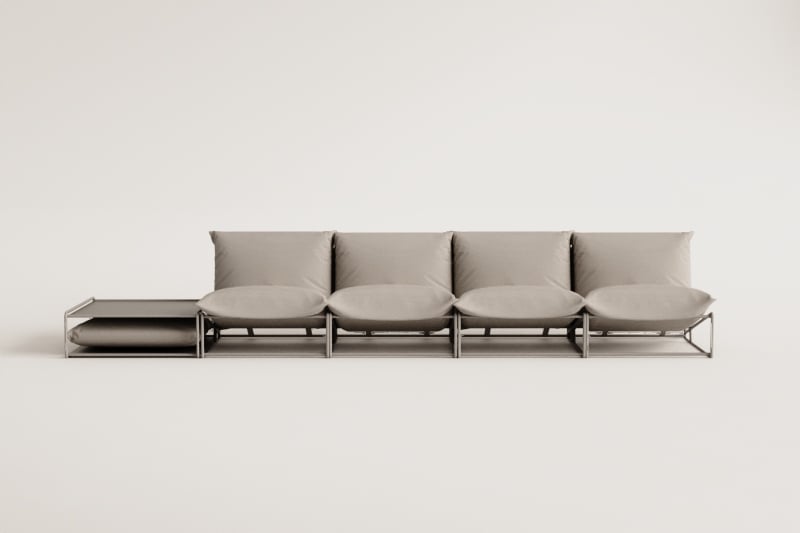 Amaro 4-częściowy modułowy zestaw ogrodowy sofa i stolik boczny