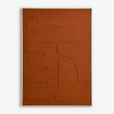 Obraz Dekoracyjny 100x140 Cm Namalowany Ręcznie Na Płótnie Avilon Chocolate & Blk Frame - Sklum