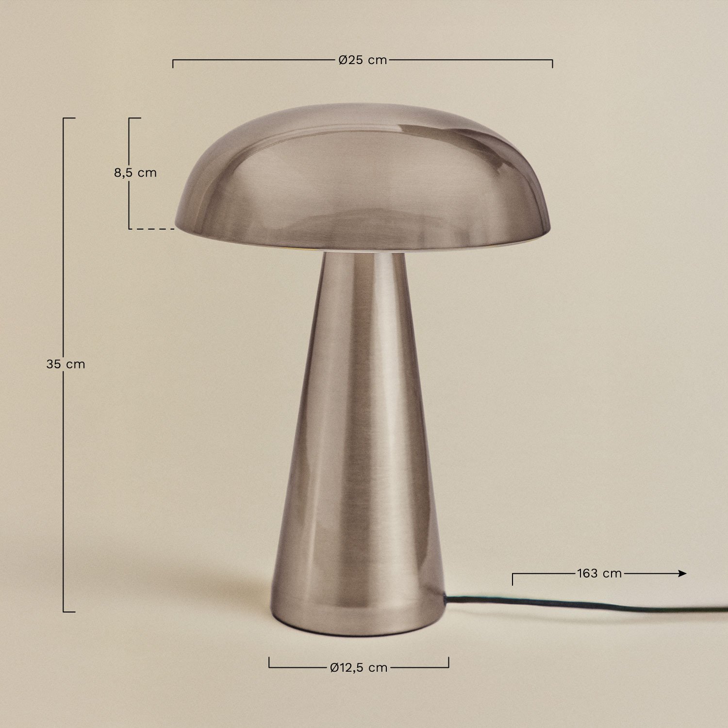 Lampa stołowa żeliwna Galina ↑35 cm, rozmiary