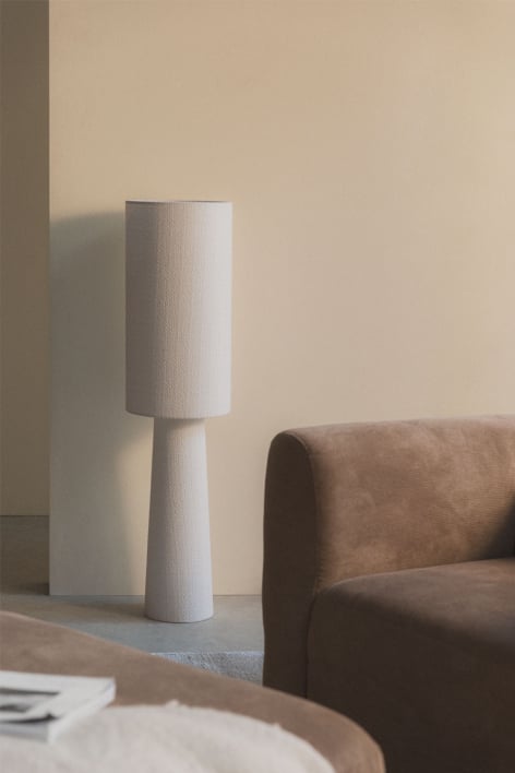 Lampa podłogowa Bercy z tkaniny i żelaza