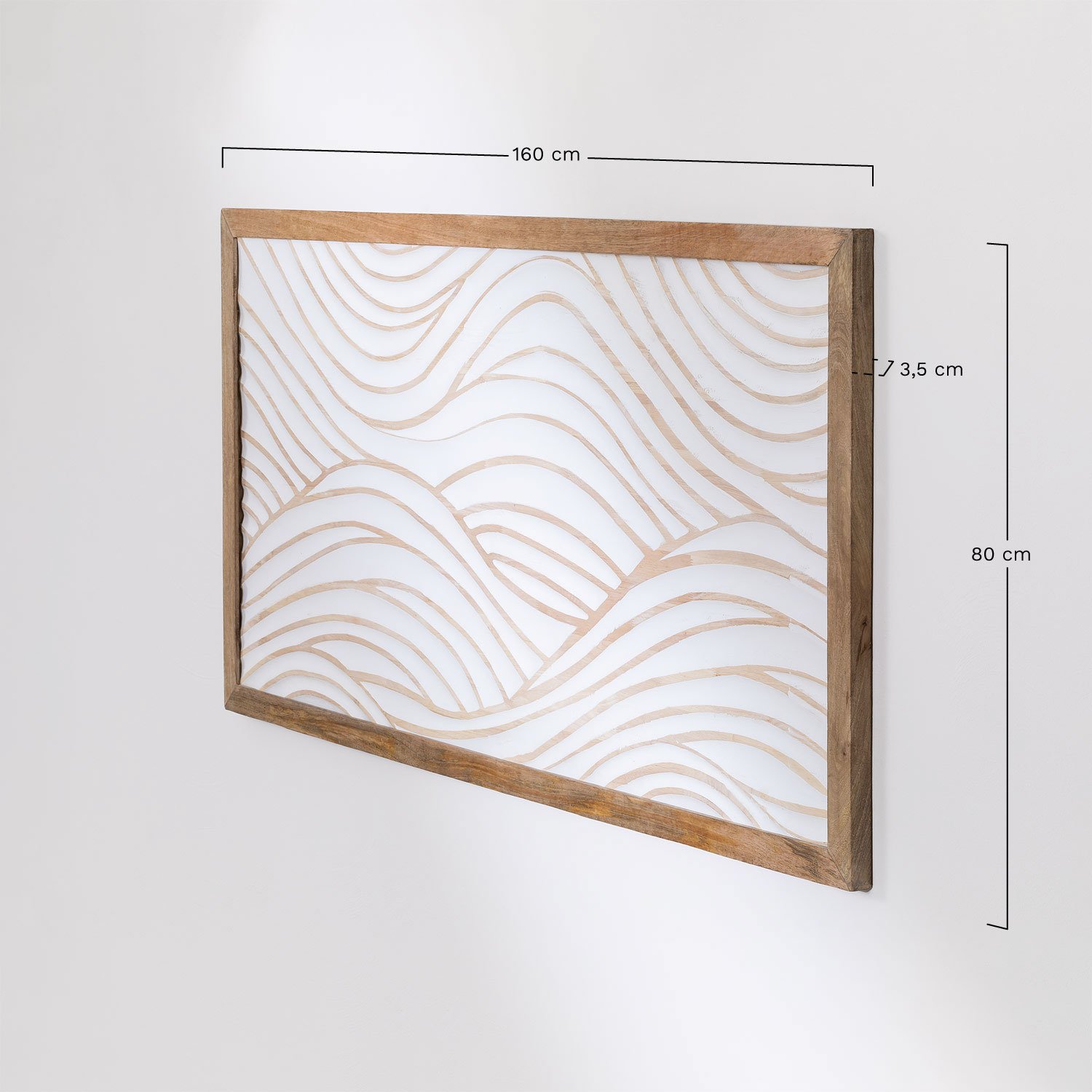 Zagłówek do łóżka 150 cm z drewna mango Myanna, rozmiary