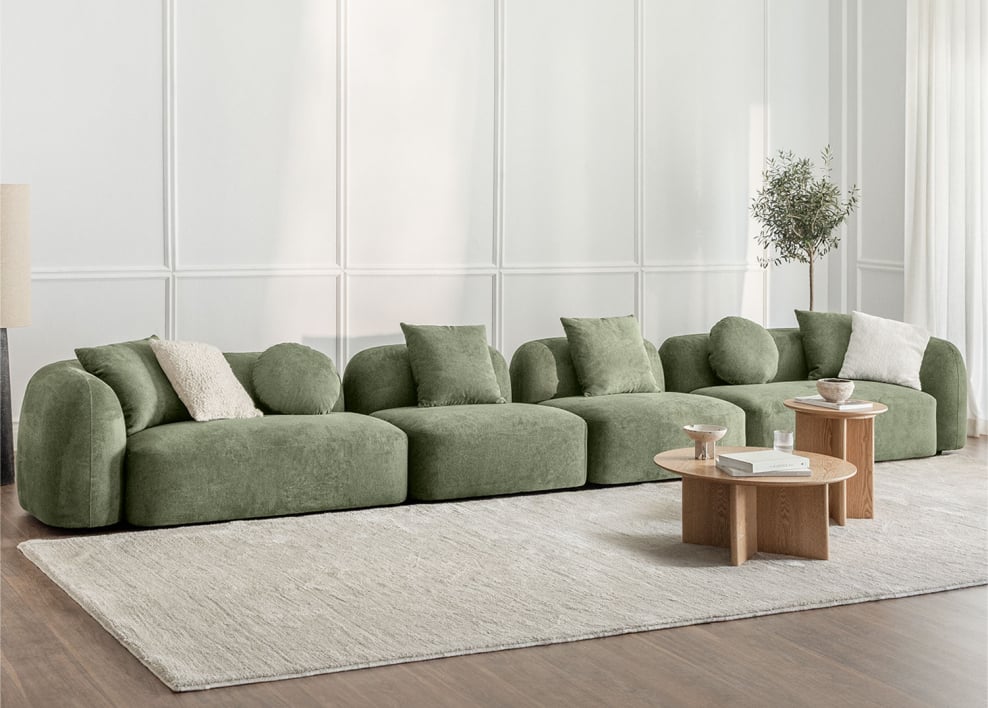 Modułowa sofa 4-częściowa z tkaniny Coco chenille